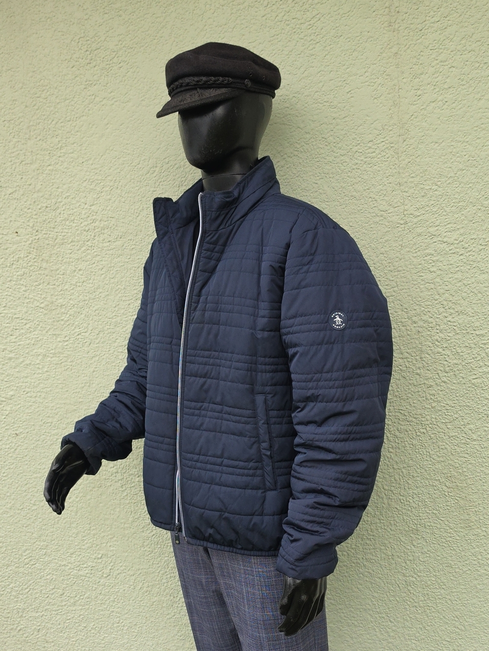 Original Penguin (Philippines) Men's Navy Quilted Bomber Hooded Jacket